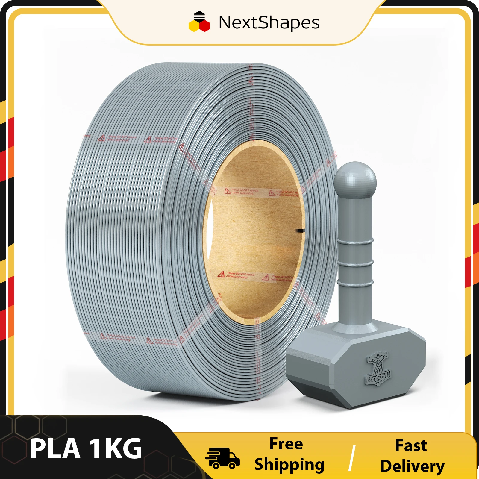 NextShapes スタンダード PLA 3Dプリンターフィラメント プラスチック 1kg 1.75±0.02mm 絡みにくい3Dプリントワイヤー素材 真空パック