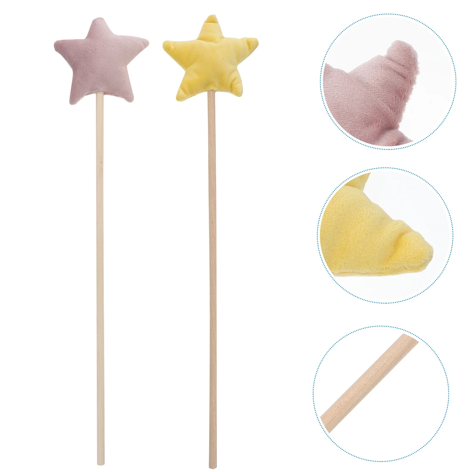 2Pcs Star Shaped Fairy Wands Colorful Decorative Costume Props Concert Dance Fairy Stick Decorative Wand Costume Prop