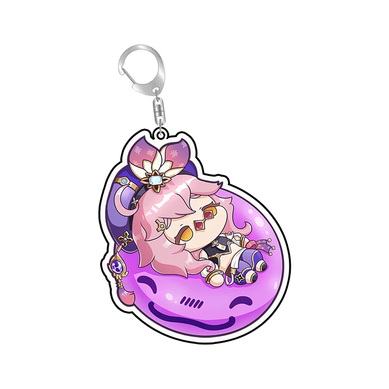 Genshin Impact Figure Cute Key Chain Ring Keyring Dori Figurine Backpack Charm Cartoon Fashion Anime Custom Acrylic Keychain