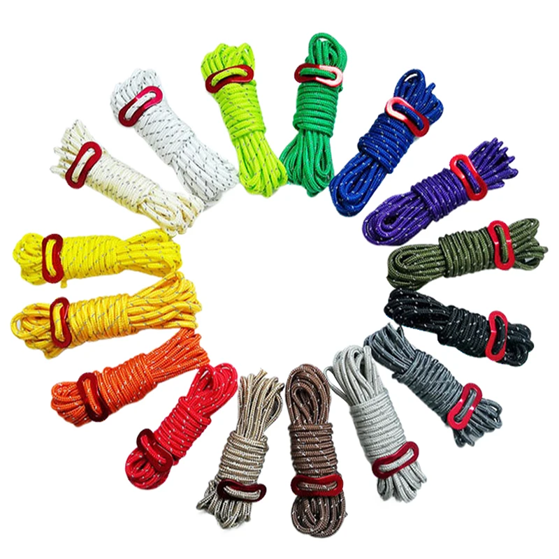 6mm Rock Climbing Rope 4 Meters,Outdoor Safety Climbing Rescue Grappling Lifeline Escape Descender Abseiling Fishing Rope