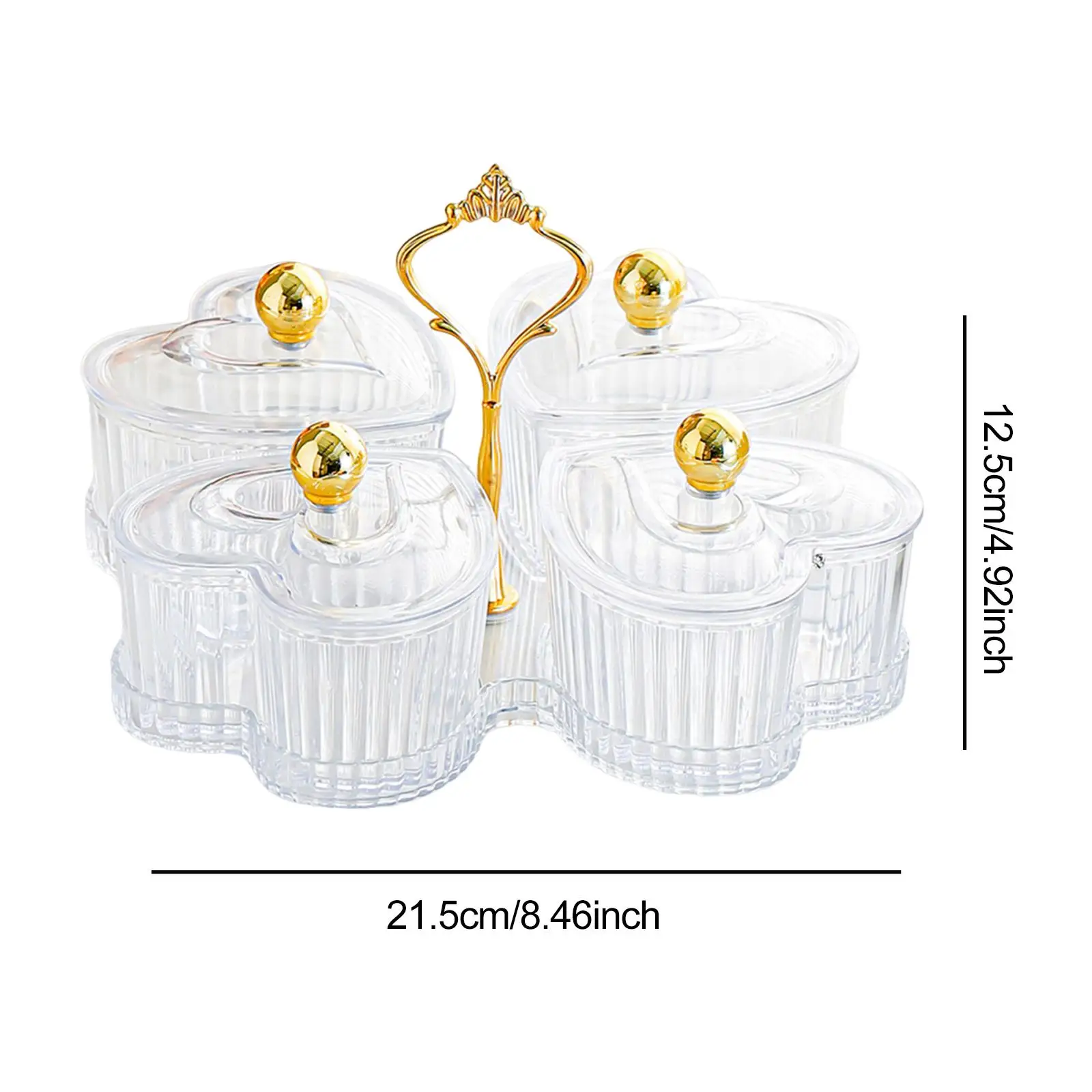 Divided Serving Trays Elegant PS Material Candy Nut Server with Lid and Rack for Sweet Table Decoration