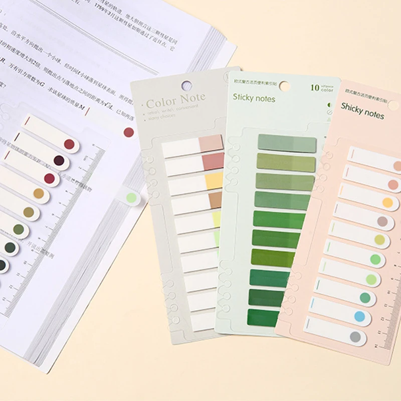 Colorful Transparent Index Stickers High Color Morandi Key Marker Sticky Notes Student Office School Stationery Supplies