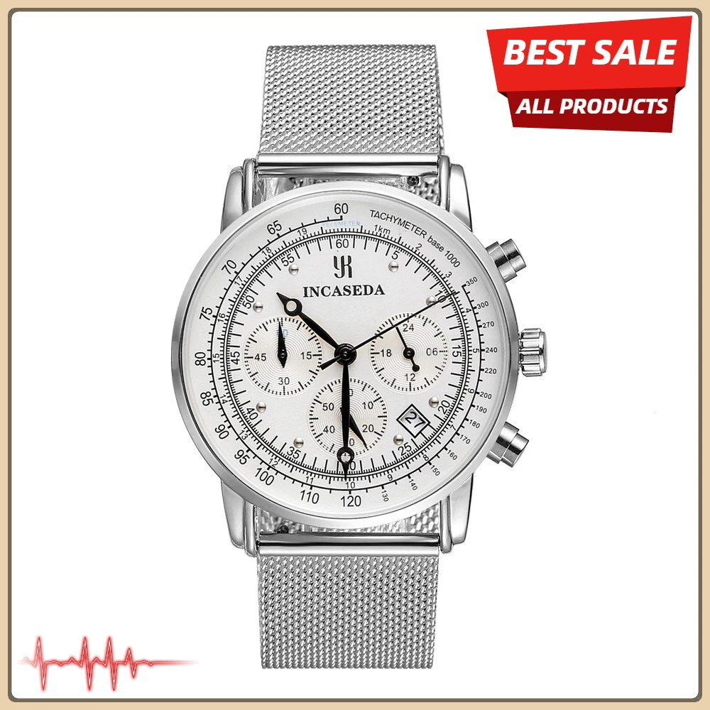 2025 Luxury Men's Quartz Watch Six Needle Multi functional Timing Calendar High end Fashion Wristwatch