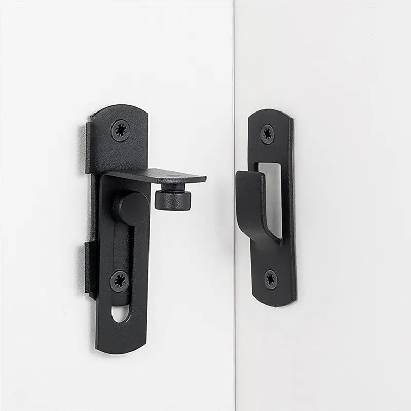 AA83 90 Degree Flip Barn Door Lock Protect Privacy-Security Gate Hook Lock for Barn Sliding Door Antique Lock
