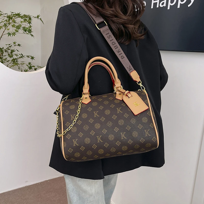 حقيبة كروس أنيقة للنساء مصنوعة من الجلد حقيبة يد ذات علامة تجارية فاخرة من قبل المصمم الشهير كلاسيكي شعبي واسع #5