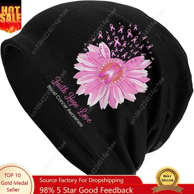 

Breast Cancer Beanie Chemo Hat Cancer Headwear Knitted Hat Scarf Nightcap Skull Cap for Women Men