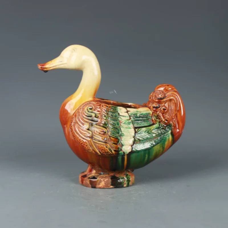 China Tang Sancai Duck Flower Insert Creative Ornament Antique Porcelain Stationery Supplies Pen Wash Decorative Crafts