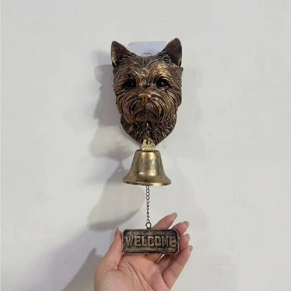 For Courtyard Decoration Animal Series Welcome Doorbell Metal Dog Head Entrance Doorbell Easy Installation Animal Doorbell