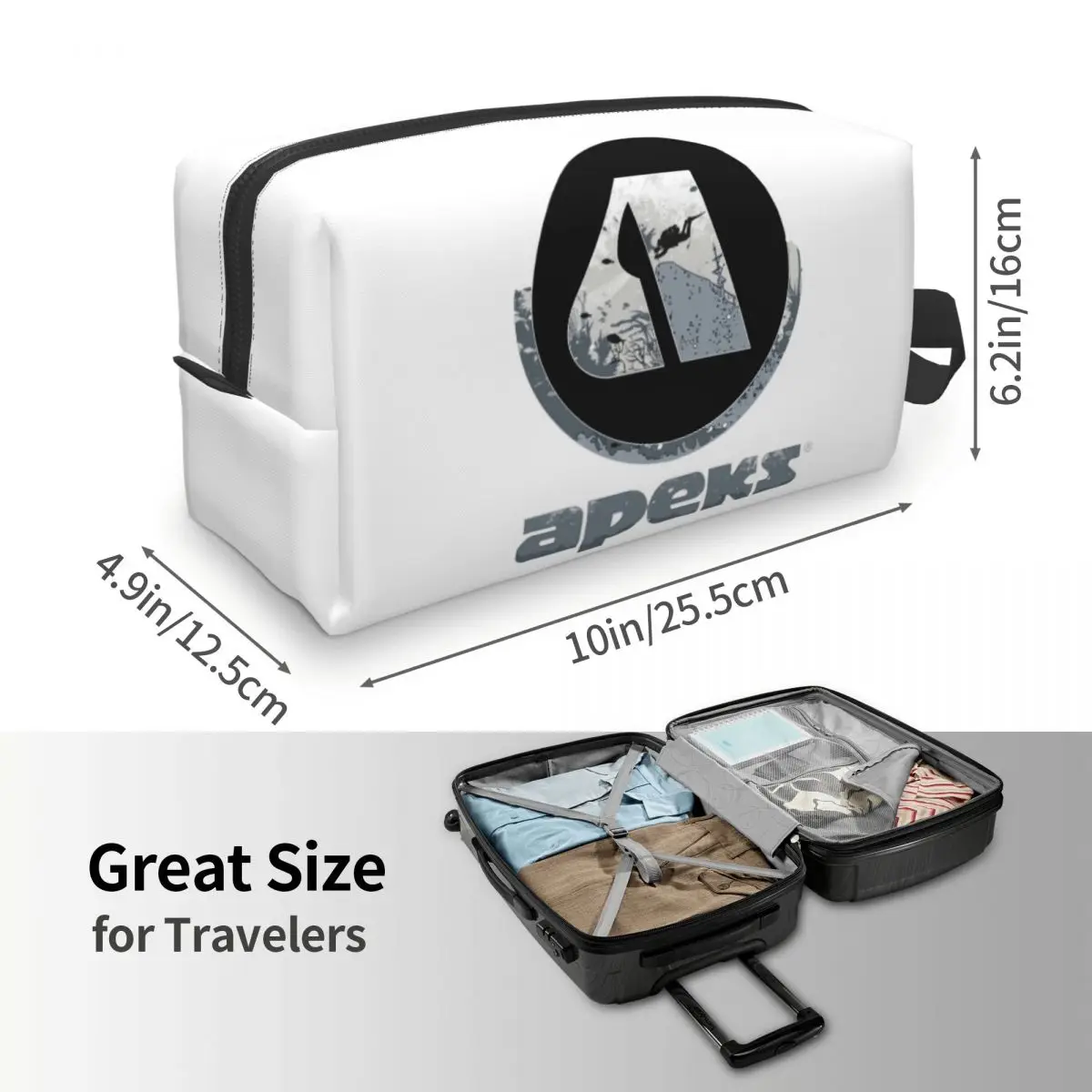 

A For Apeks Essential Makeup Bag Cosmetic Organizer Storage Dopp Kit Toiletry Cosmetic Bag for Women Beauty Travel Pencil Case