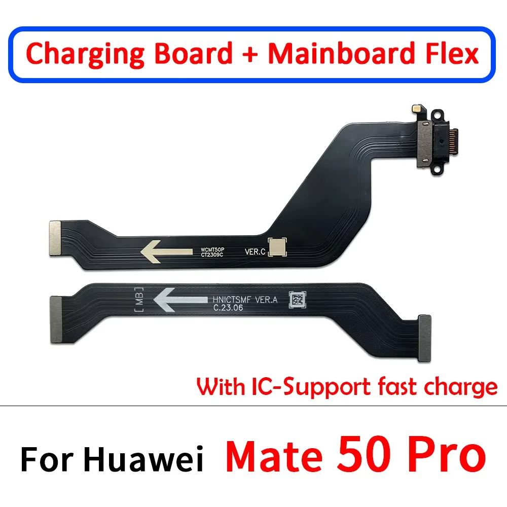 10Pcs For Huawei Mate 50 Pro P50 USB Charger Port Connector Base Charging Flex Cable