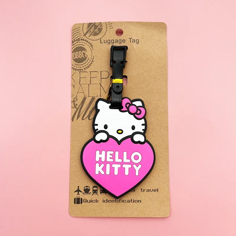 Hello Kitty Luggage Tag Anime Cute Sanrio My Melody Kuromi Cartoon Travel Suitcase Identification Small Pendant Portable Gift