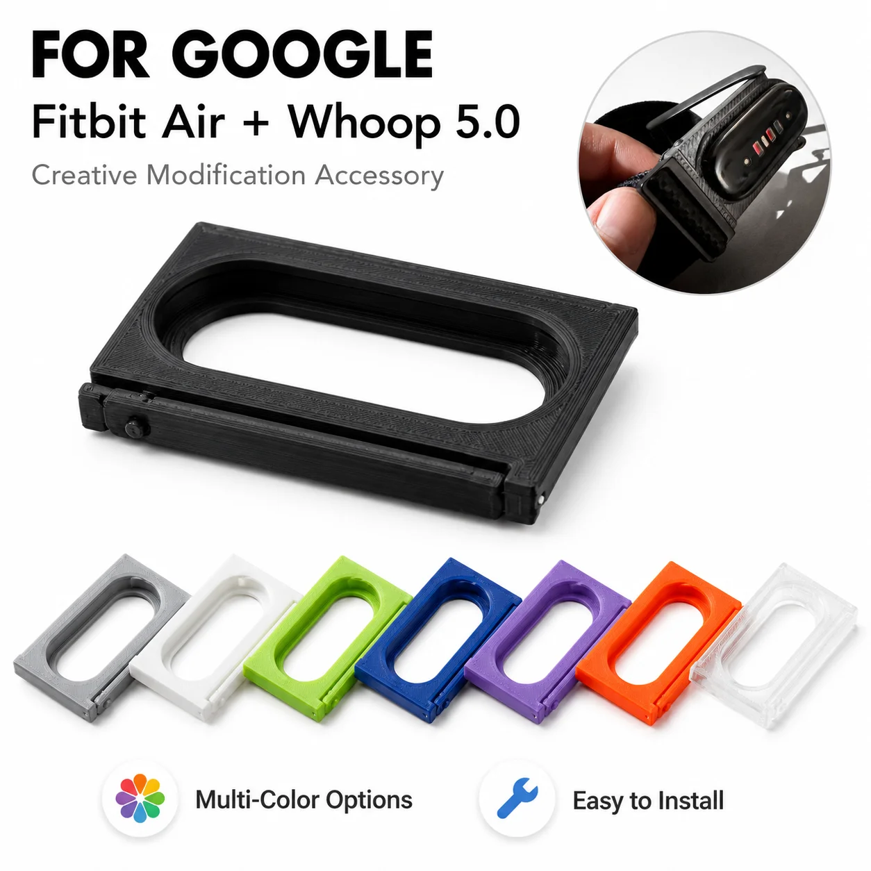 For Google Fitbit Air For Whoop 5 0 Combo Connector Plastic Creative Watch Adapter Support Bracket Modification Frame Accessory