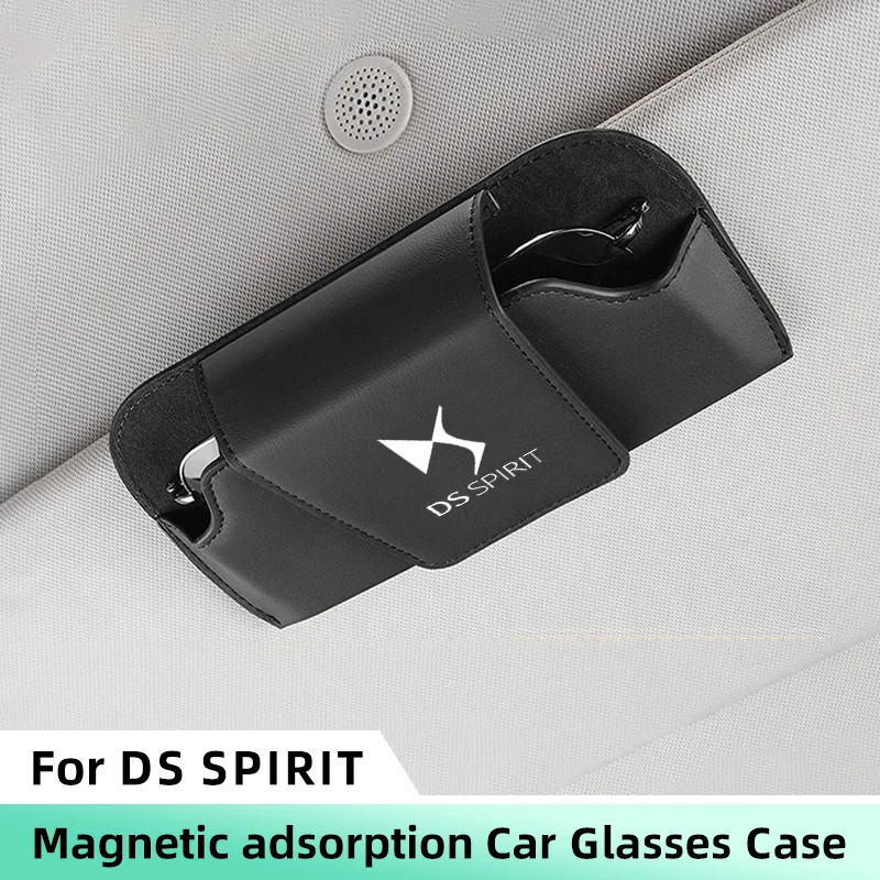 Car Sunglasses Holder Case For DS SPIRIT DS3 DS4 DS5 DS6 DS7 150e 5LS Magnetic Auto Sun Visor Glasses Box ClipEyeglasses Storage