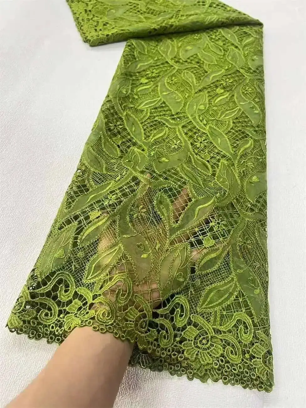 

African Guipure Cord Lace Fabric 2025 New High Quality Nigerian Water-soluble Lace Fabrics 5 Yards for Wedding Dresses Party