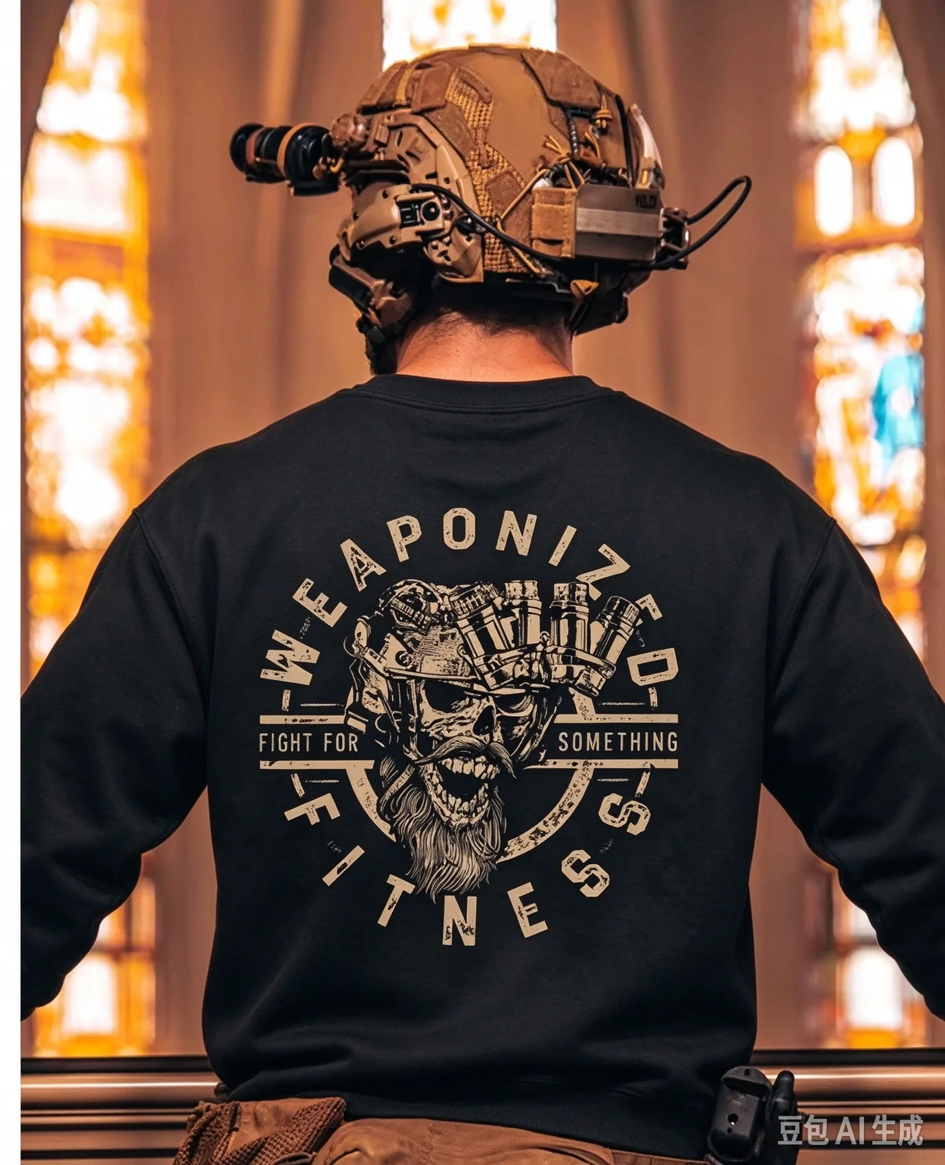 Weaponized Fitness Skull Graphic Hoodie, Men Women Gray Gym Training Pullover, Bodybuilding Streetwear