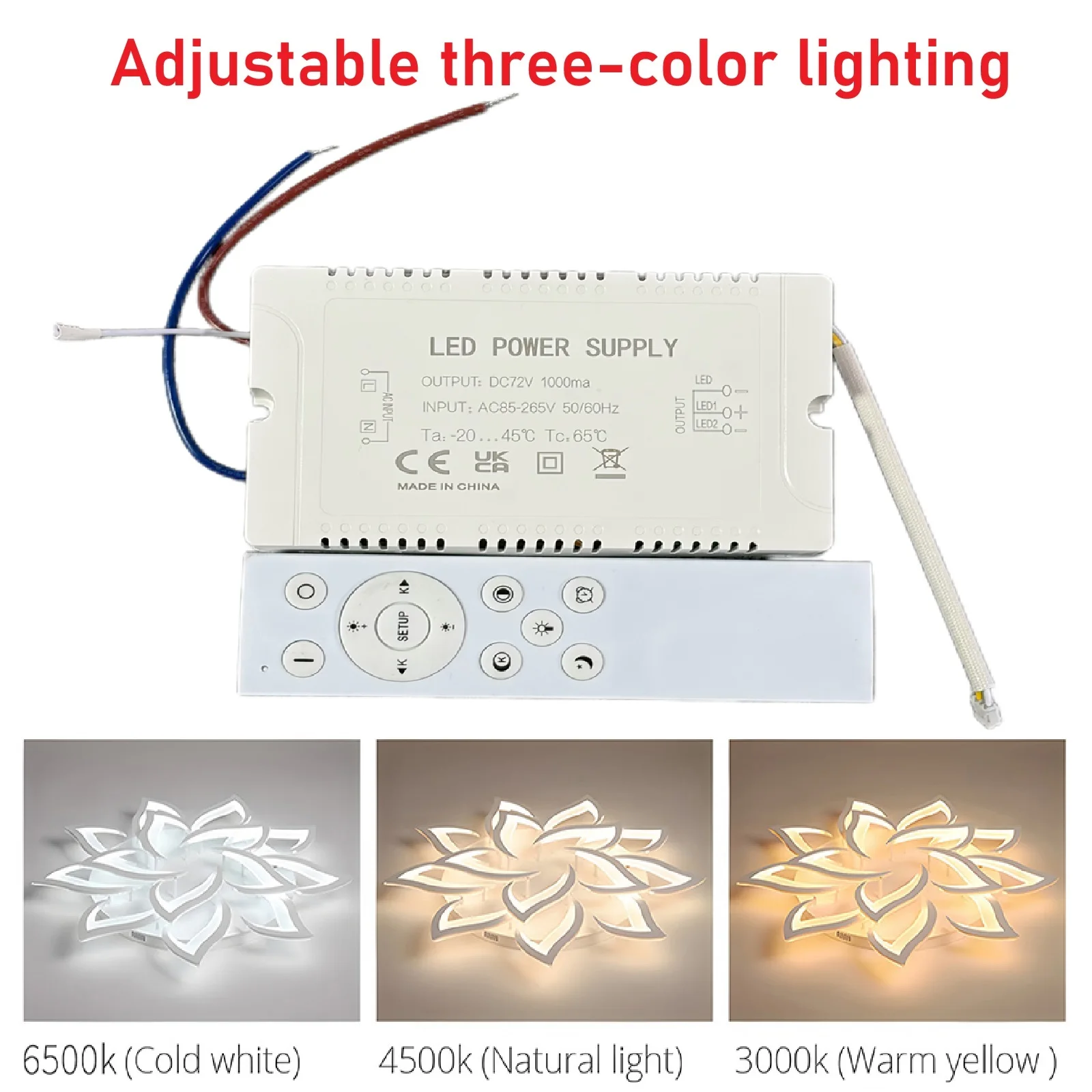 Driver LED avec télécommande pour plafonnier Lotus 600mA/800mA/1000mA, driver LED à courant constant dimmable, alimentation, transformateur LED