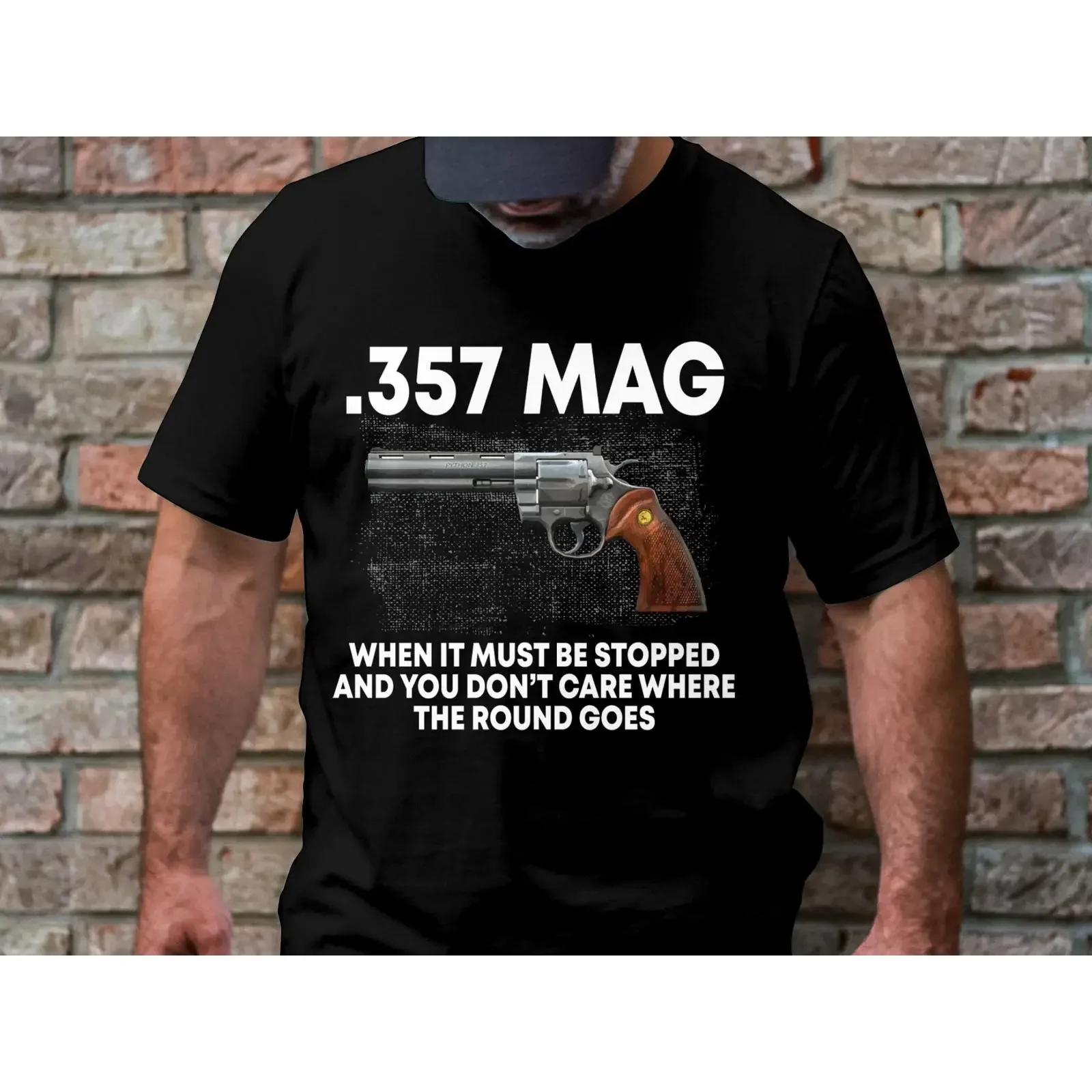 357 MAG Revolver T Shirt Gun Lover Apparel vintage Washed Casual streetwear Versatile Breathable homme designer clothes
