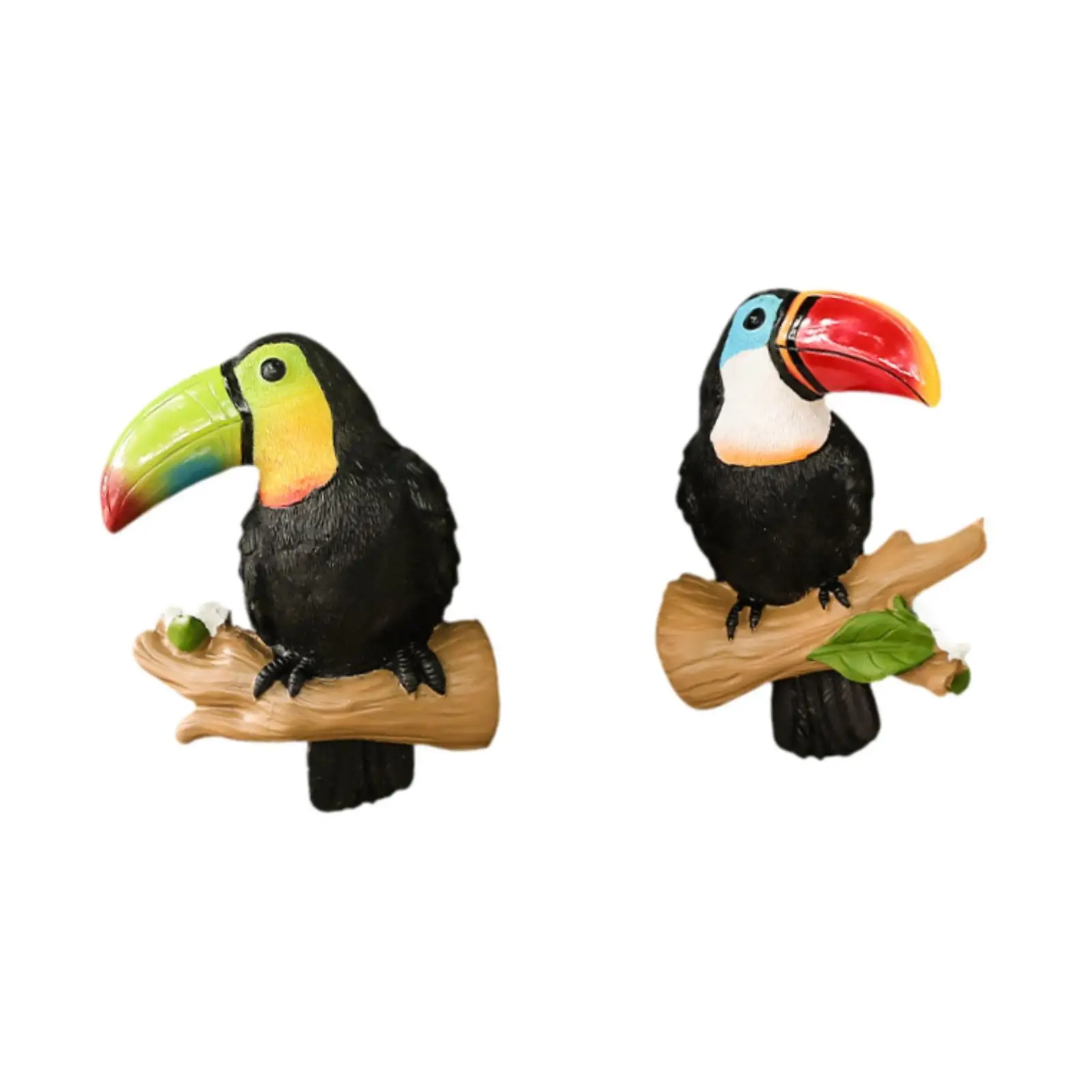 2Pcs Parrot Tree Hugger Wall Tree Decoration Hanging Garden Statue Art Crafts Creative Bird Sculpture for Home Landscape Lawn