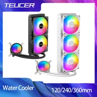 TEUCER RGB CPU enfriador de agua 120/240/360mm todo en uno CPU refrigeración líquida radiador refrigerado por agua para X99 2011 1700 1200 115X AM5