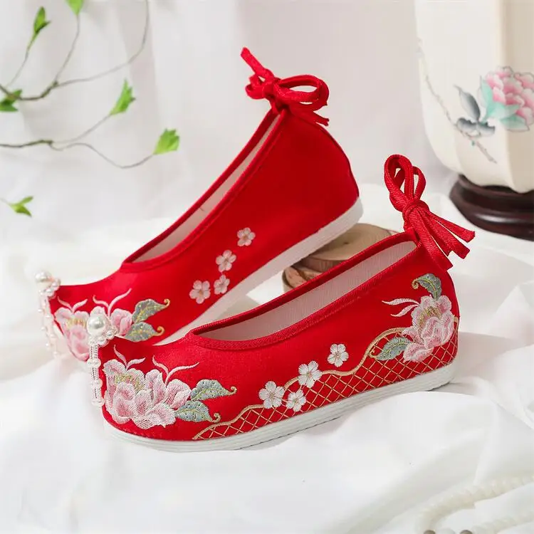 Hanfu Shoes  Ancient Embroidered Inner Increase Traditional Cloth Platform