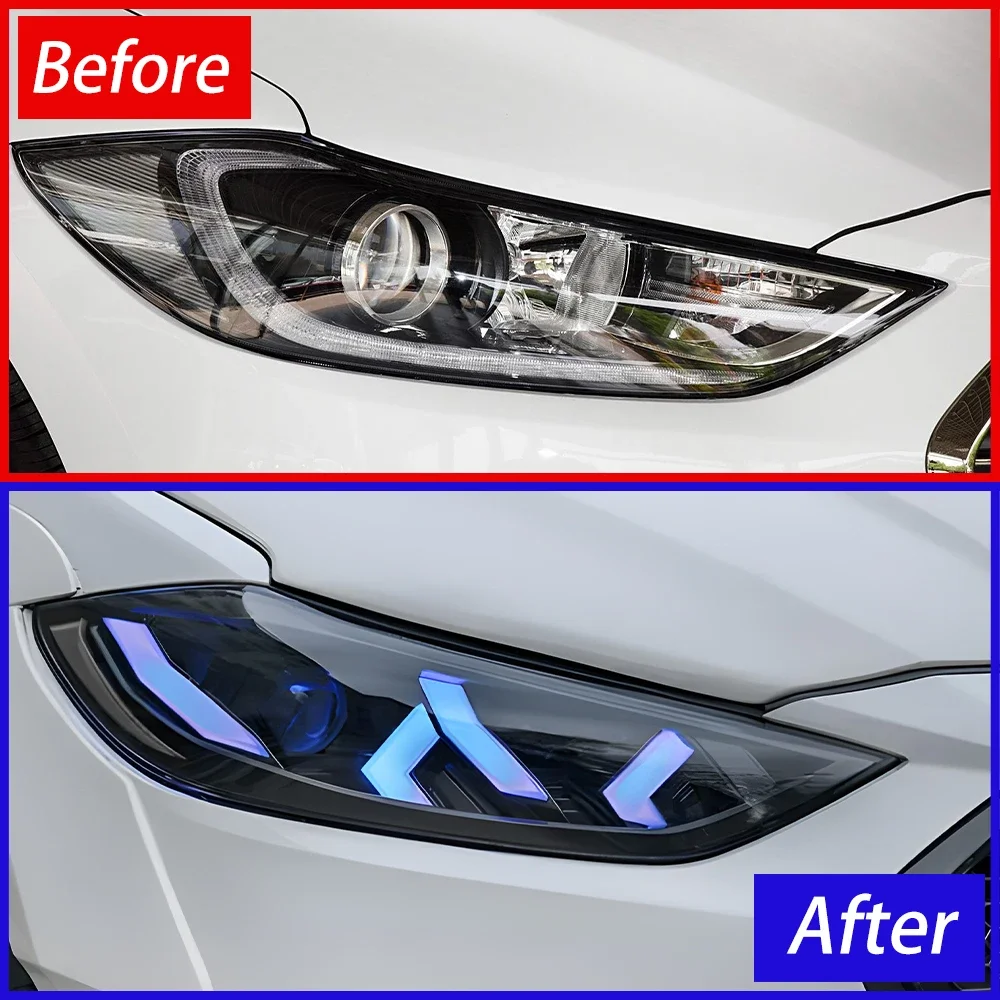 Car Front Lamps For Hyundai Elantra 2016-2020 LED Auto Headlights Assembly Upgrade Lamborghini Style Projector Lens Accessories