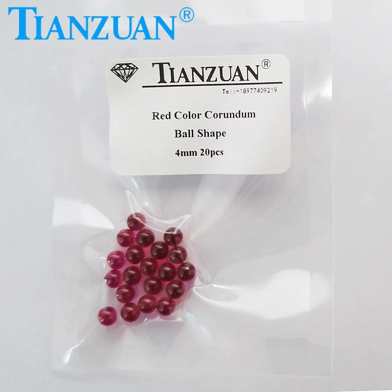 5# Red Color Ball Sphere Shape Artificial Ruby Corundum Stone Beads Loose Stone Without Hole For Jewelry Making DIY Material