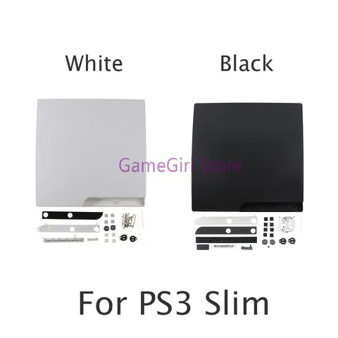 1set Black White Housing Shell Case For Playstation 3 PS3 Slim 2000 2500 Console Replacement Kits