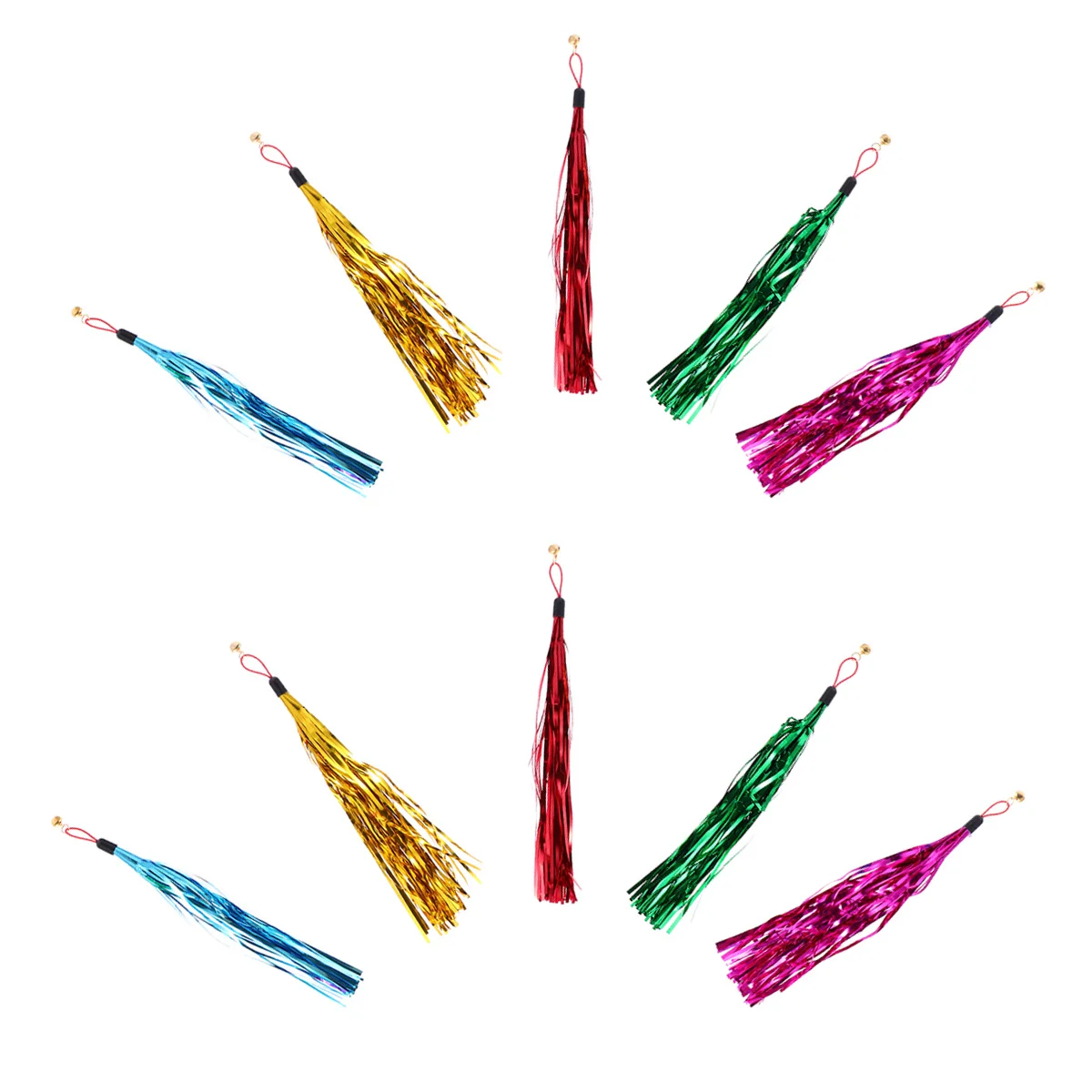 

10pcs Teaser Replacement Refills Bell Tassel Design Durable Eco-Friendly Cat Wand For Kitten Indoor Cat Spare