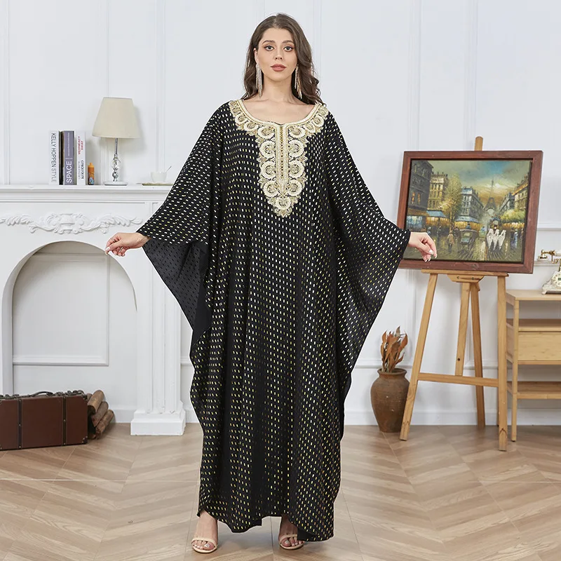 

Muslim Dress Women Bat Sleeve Abaya Kaftan Casual Loose Dresses Woman Dubai Long Robe Vestidos Abaya