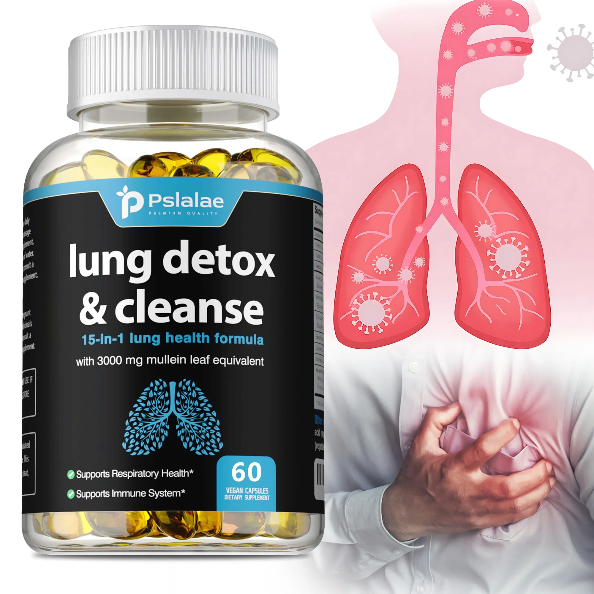 

Капсулы для детоксикации и очищения легких - очищение организма, облегчение дыхания, поддержка здоровья бронхов и дыхательных путей, укрепление иммунитета