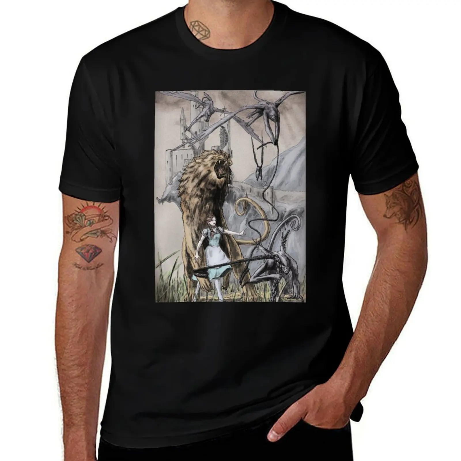 The Lion and Dorothy Wizard of Oz T-Shirt Sports Casual Breathable Tee Shirt T-Shirt