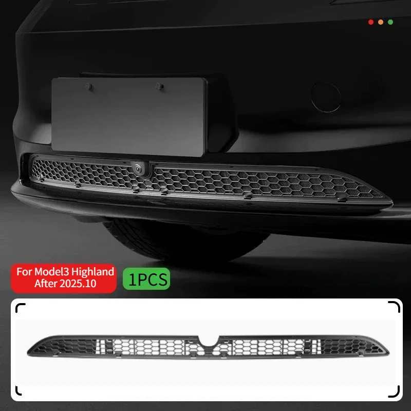 Grille Mesh Inserts for Tesla Model 3 Highland 2026 with Front Camera Version Air Inlet Vent Grille Bumper Cover Car Accessories