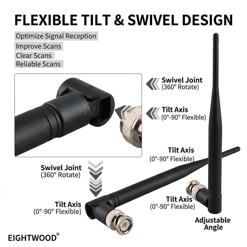 Eightwood 433MHz doble banda omnidireccional UHF VHF BNC antena aérea masculina para Alinco Icom Uniden escáner receptor Ham Radio