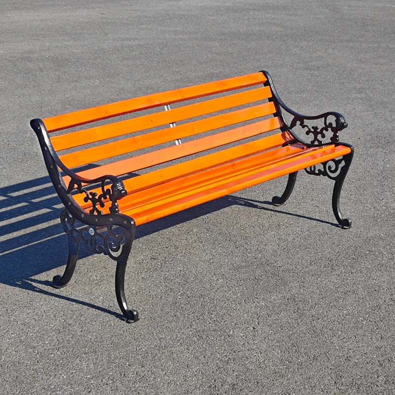 Outdoor chair, park chair Outdoor leisure courtyard Garden bench Community strip embalming Solid wood plastic wood Park chair