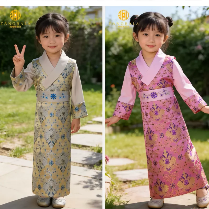 

Chinese Tibetan Girls' Dress Bola Dress Xizang Performance Clothes