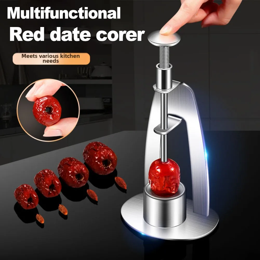 Red Date Corer Stainless Steel for Cherry and Jujube Pitting Portable Kitchen Tool with Easy Operation and Convenient Cleaning
