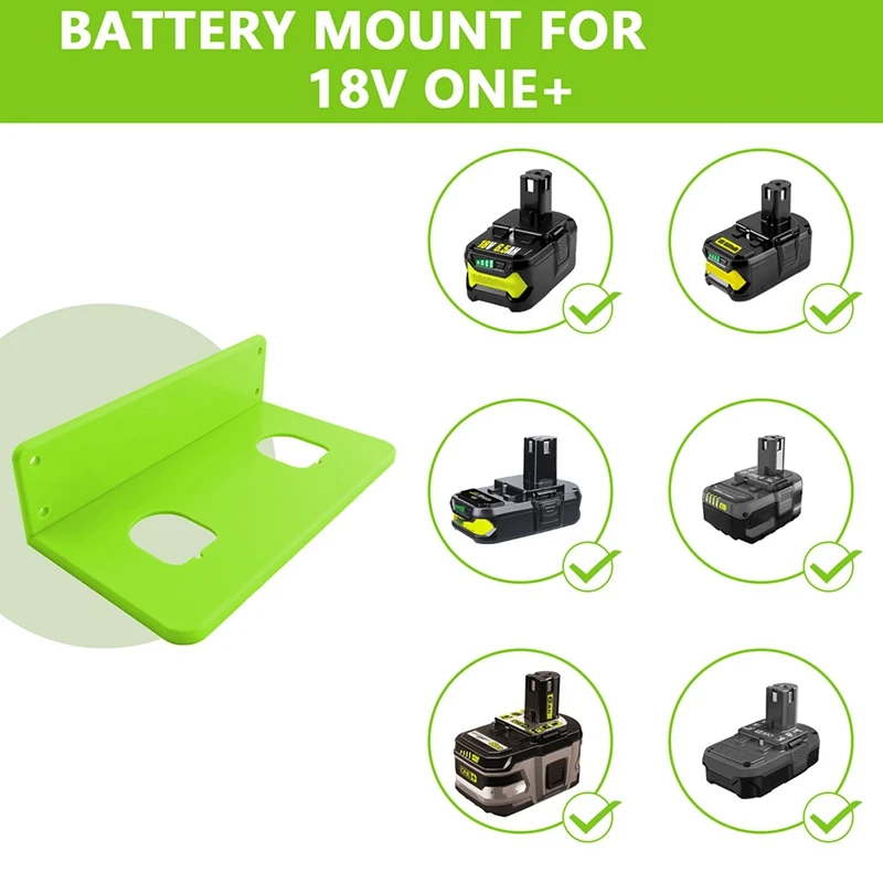 Battery Holder For Ryobi 18V Nicd Lithium Battery Storage Holder Wall Mount Rack For Display Shelf 8 Packs