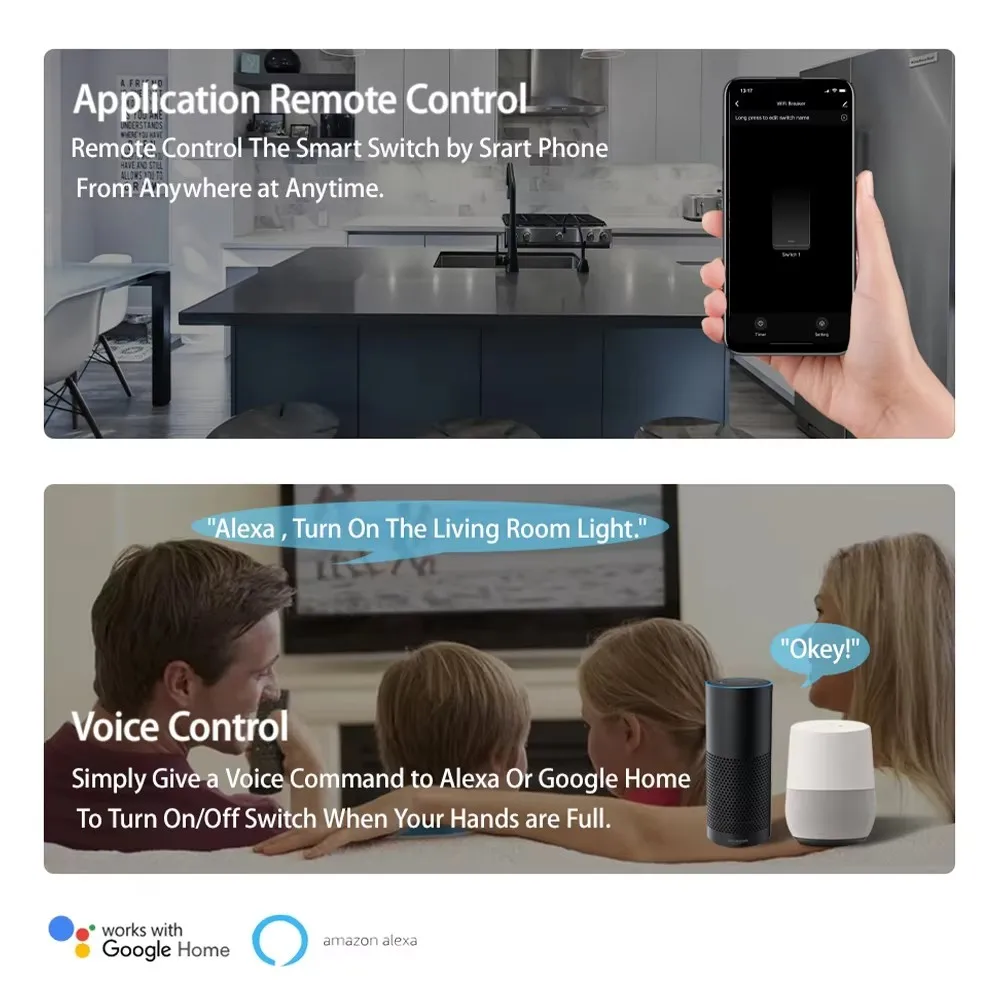 Picture 7: Tuya eWeLink WiFi ZigBee 16A 2 Way DIY Mini WiFi Smart Switch Breaker Module Timer Relay Voice Wireless Remote Control for Alexa