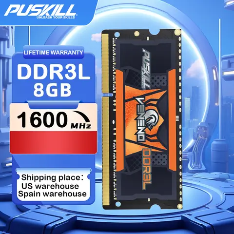 PUSKILL DDR3L Notebook Memoria RAM 8GB 1600MHz 1.35V 204-PIN SODIMM Laptop Memory
