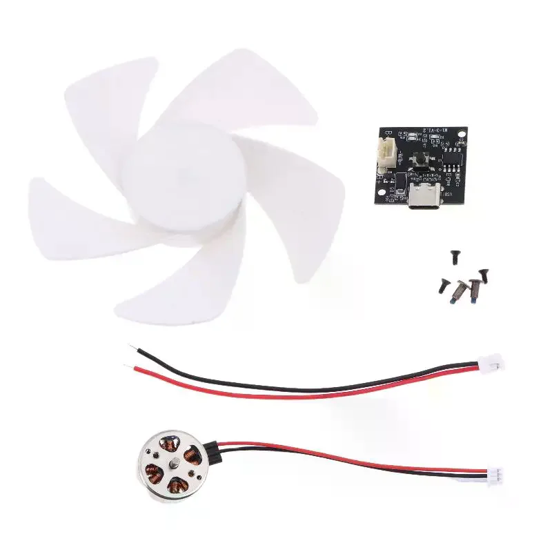 1503 Brushless Motor Fan Kit - 6cm Blade with Driver Board, Type C USB Powered 6 Speed Adjustable for RC Drone