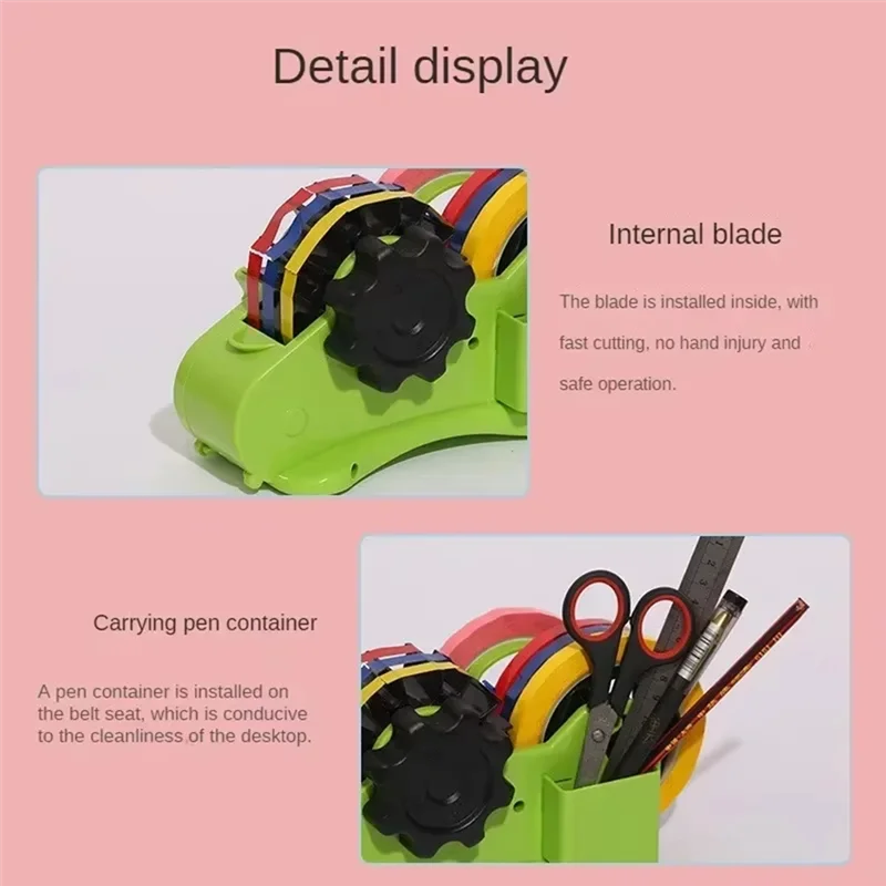 

A7THK-Semi-Automatic Tape Dispenser Multi-Roll Cutting Reusable Thermal Tape Dispenser For Thermal Transfer Tape