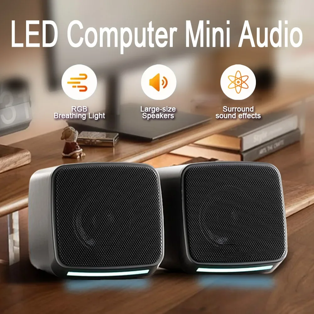 

Computer Speakers PC Sound Box HIFI Audio Stereo USB Wired Gaming Mini Caixa De Som With Lights For Desktop Computer Laptop