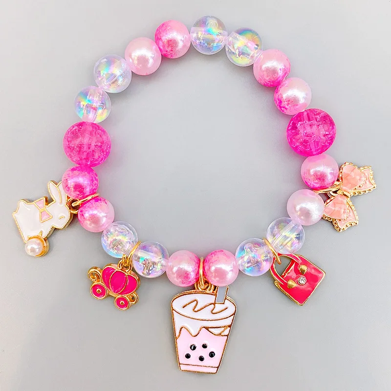 Children Beads Bracelets  Elephant Rabbit Cartoon Pendant Beads Bracelets Christmas Presents Fashion Kids Jewelry