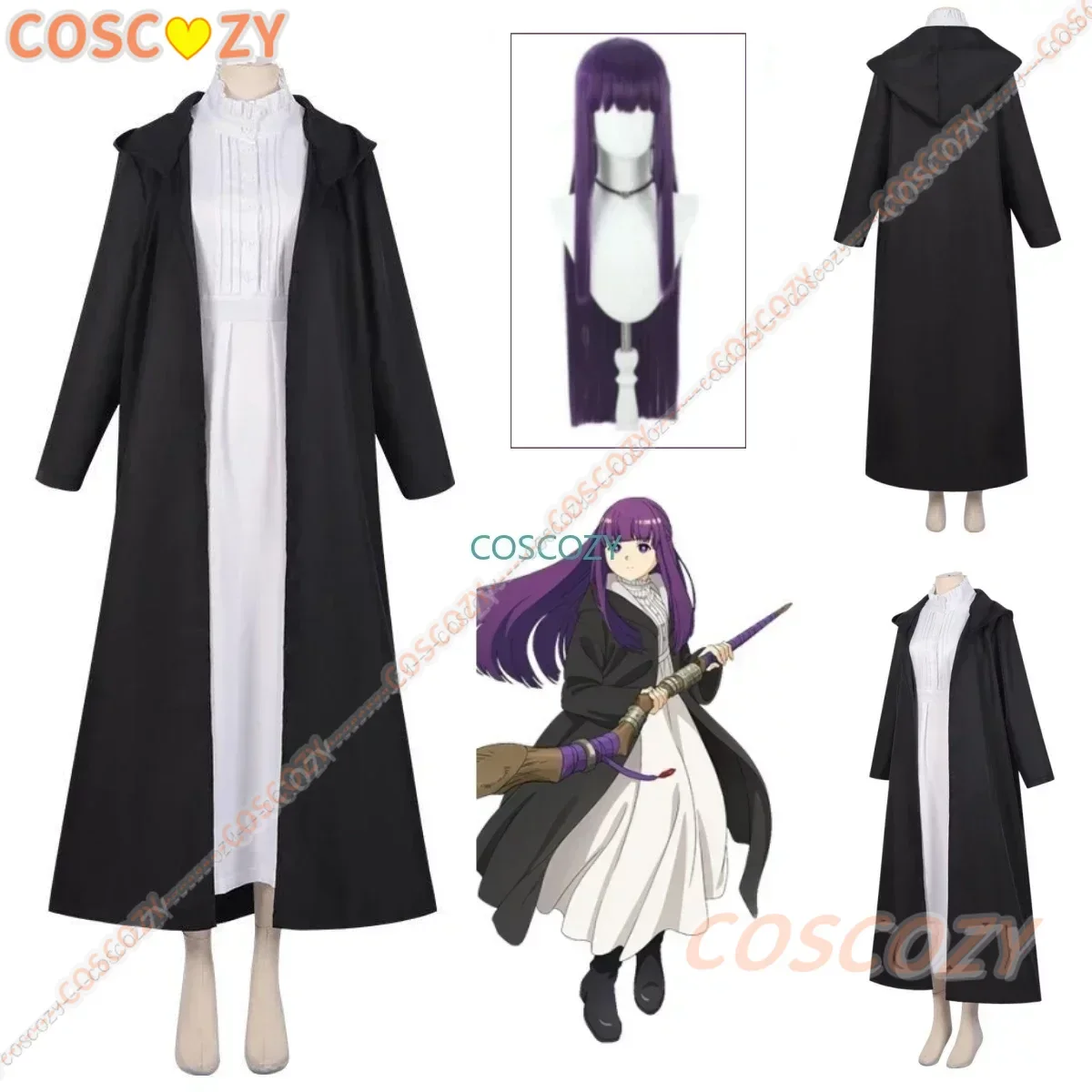 Felce Costume Cosplay parrucca vestito Anime Frieren Beyond Journey End Trench uniforme copricapo Halloween Party Women costumi Cosplay