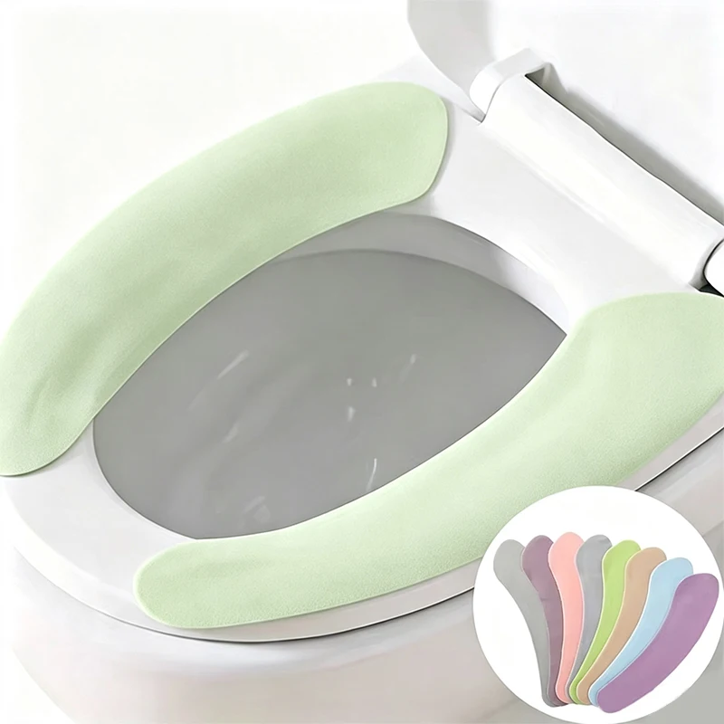 1/5/10Pairs Colorful Toilet Seat Washroom Toilet Seat Cover Soft Bathroom Household Washable Comfortable Cleaning Accessories