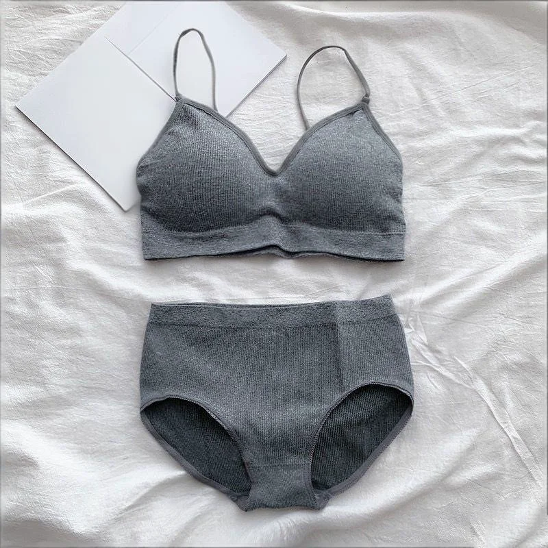 

American Hot Girl Comfortable Underwear Set Y2K Girls' Gathering Bra Triangle Pants Sports Chest Wrapping Underwear