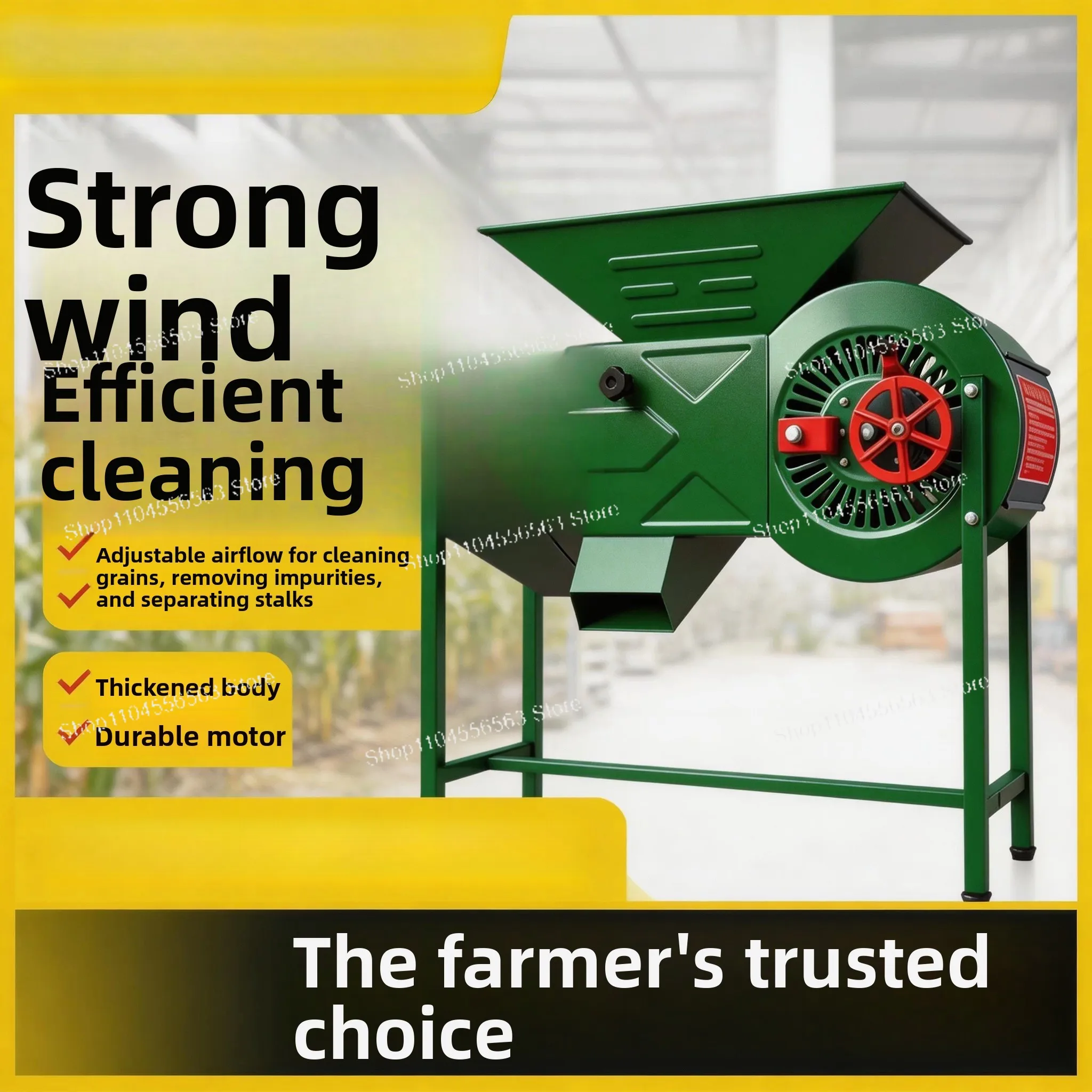 Agricultural Electric Grain Wind Separator, Small Grain Screening Machine for Rice Rapeseed Cleaning