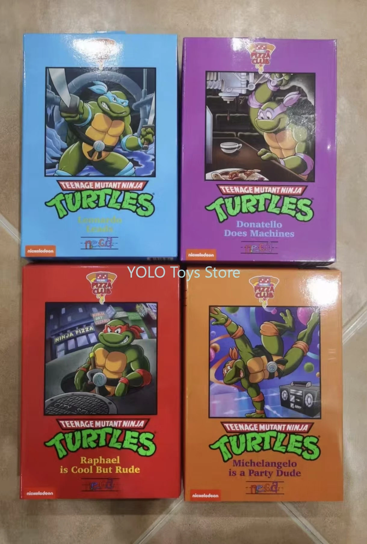 

NECA '87 Animated Version, Pizza Club, a complete set of four