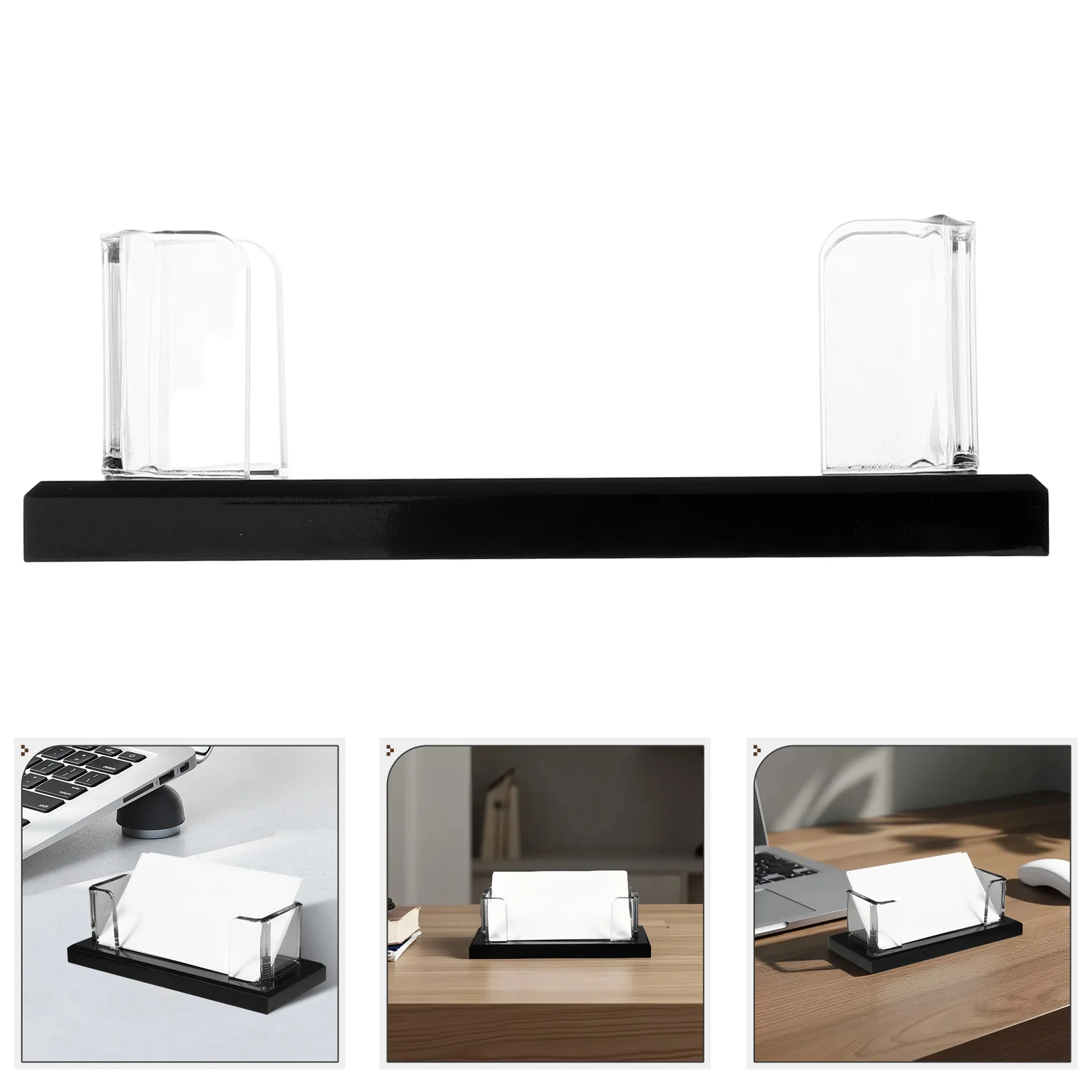 

Business Card Display Stand Frame Holder for Desk Postcard Rack Acrylic Transparent Multiple Slots Office