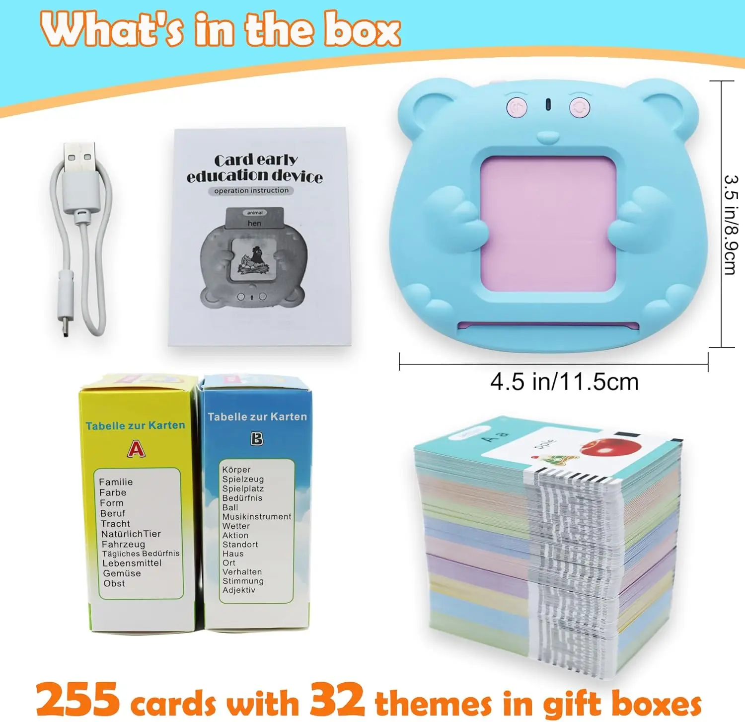 خطاب جيب ثنائي اللغة الألمانية والإنجليزية مع 510 كلمة رؤية بطاقة تعليمية قابلة للتحدث لعبة تعلم اللغة للأطفال